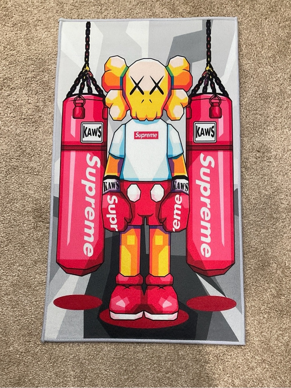 Supreme KAWS Boxer rug 32x18